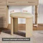 Sgabello da toeletta ovale beige, singolo