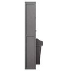 Letto a muro Murphy grigio Queen con armadietti laterali, luci LED e contenitore – 1 Persona