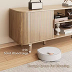 Mobile TV scanalato in rovere per TV fino a 65", largo 55", 1 pezzo