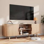 Mobile TV scanalato in rovere per TV fino a 65", largo 55", 1 pezzo